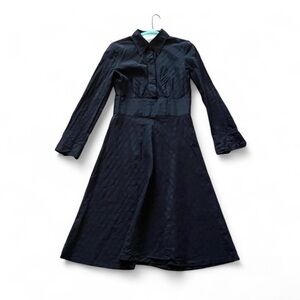 Vintage Max Mara silk midi shirt dress black